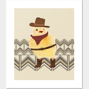 Cute Chick Cowboy Posters and Art